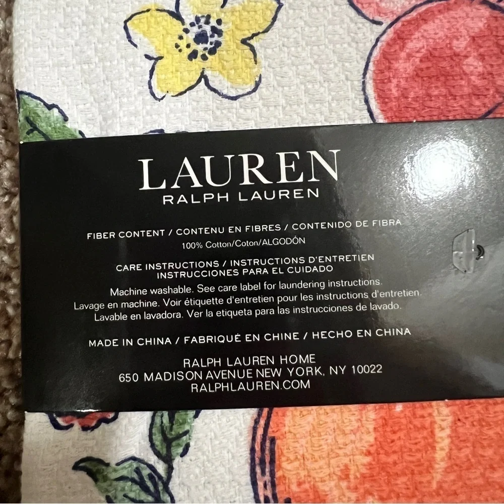 New! NWT Ralph Lauren Kitchen Towel Set of 2 Fruits & Flowers Colorful Fun